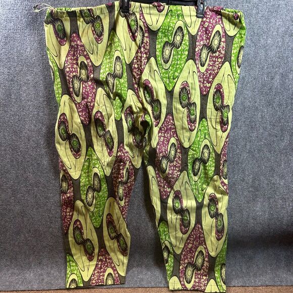 Unisex African Dashiki Tunic – Green and Purple Wax Print – Traditional Boho Fit - Picture 9 of 16